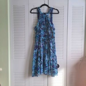NY&Co size 14 purple/black/blue halter dress
